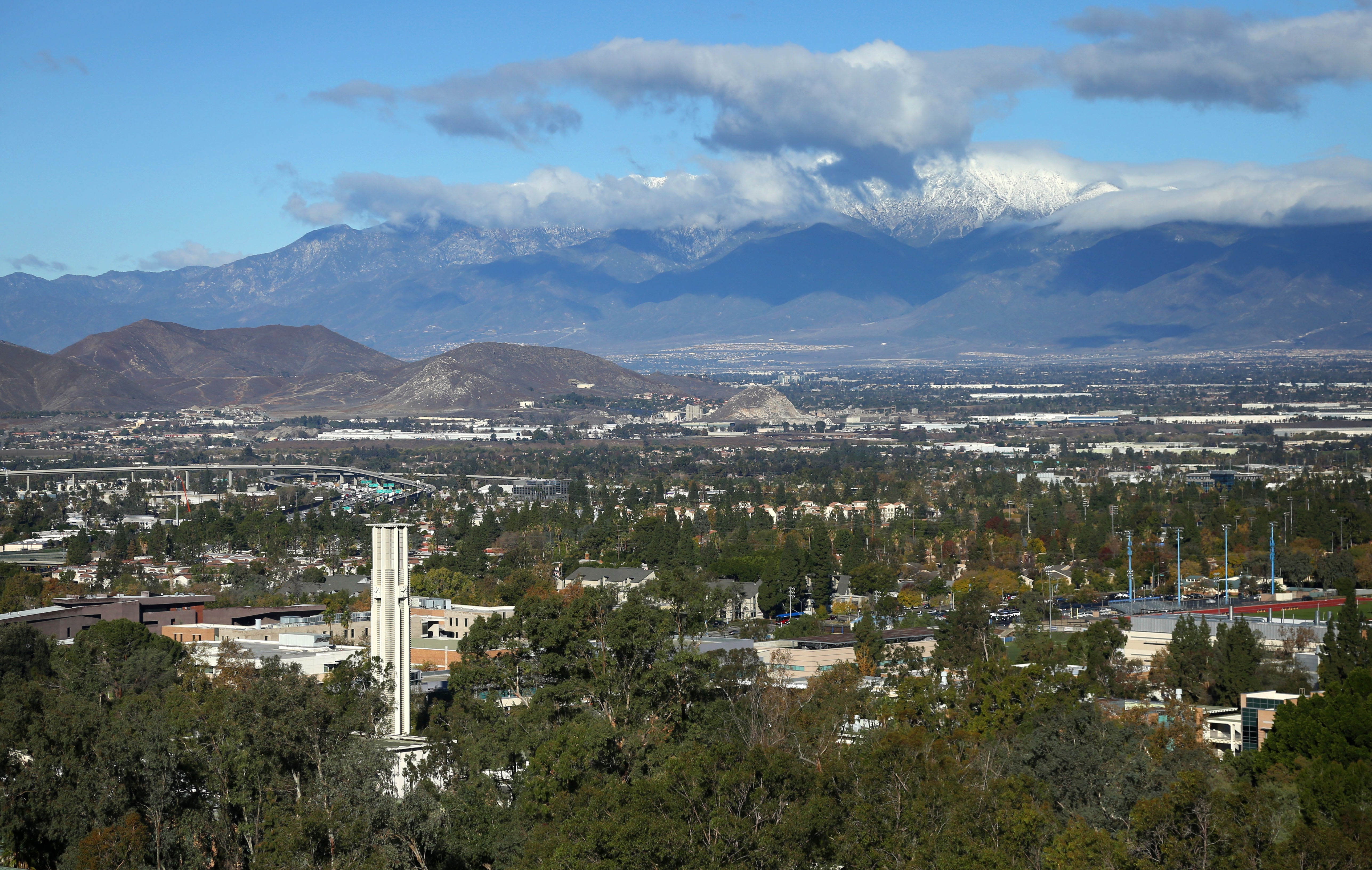 UCR bell tower winter